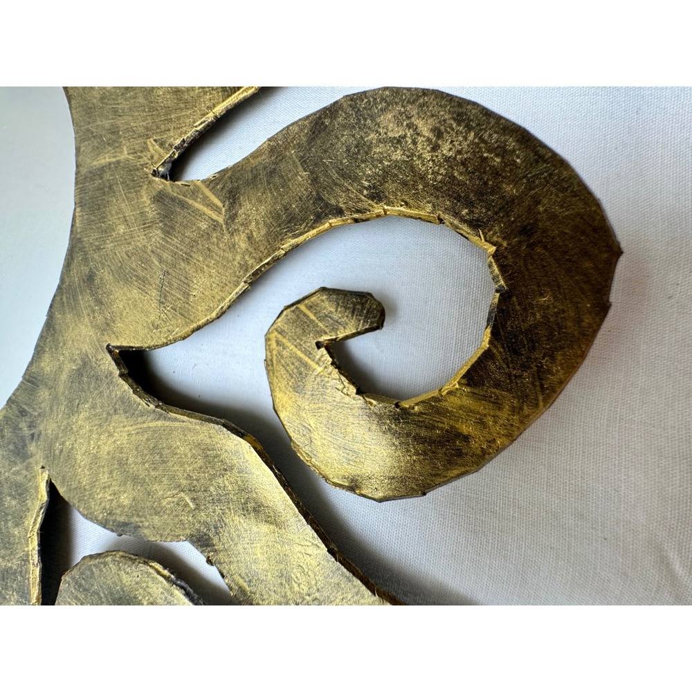 Vintage Brutalist Handmade Celestial Sunburst Wall Mirror Gold Whimsigoth Decor - Picture 6 of 8